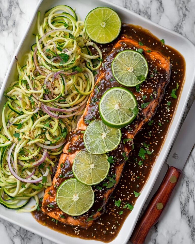 Honey Sriracha Salmon with Zucchini Noodles Recipe