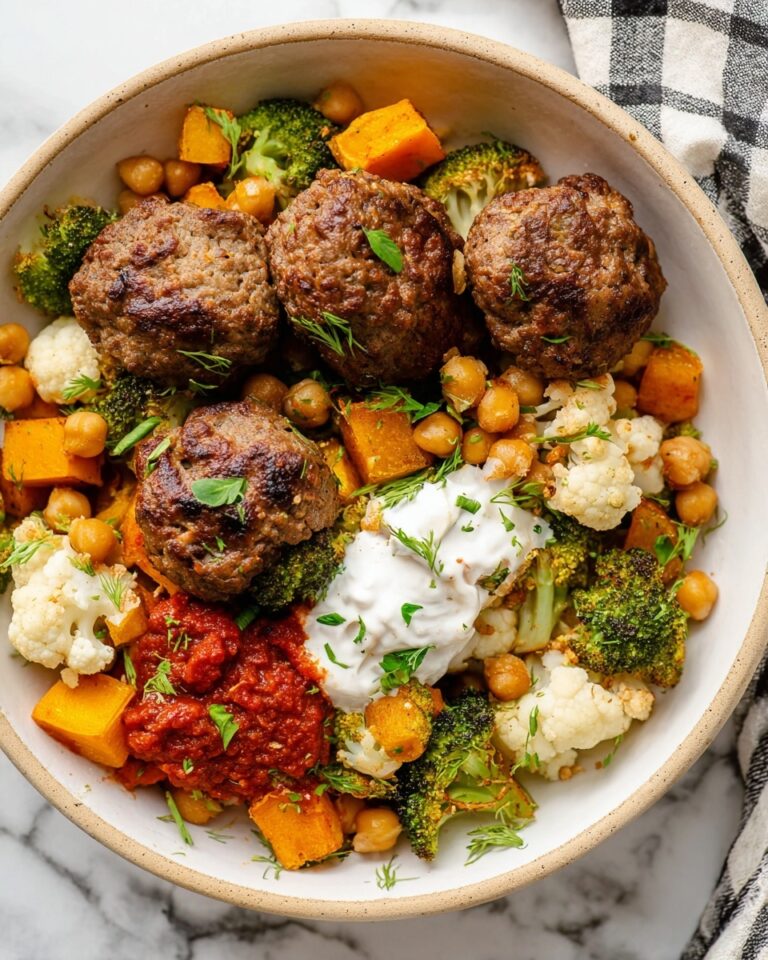 Sheet Pan Meatballs with Chickpeas, Cauliflower, and Butternut Squash Recipe