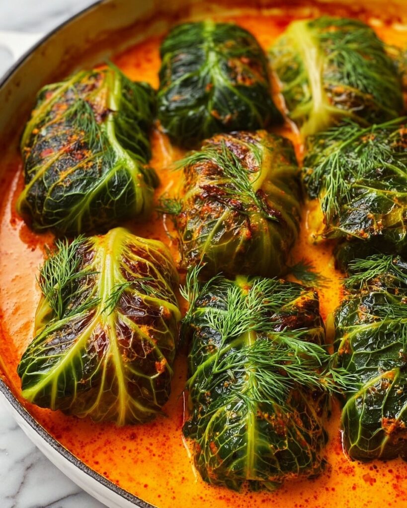 Baked Cabbage Rolls with Tomato Sauce Recipe
