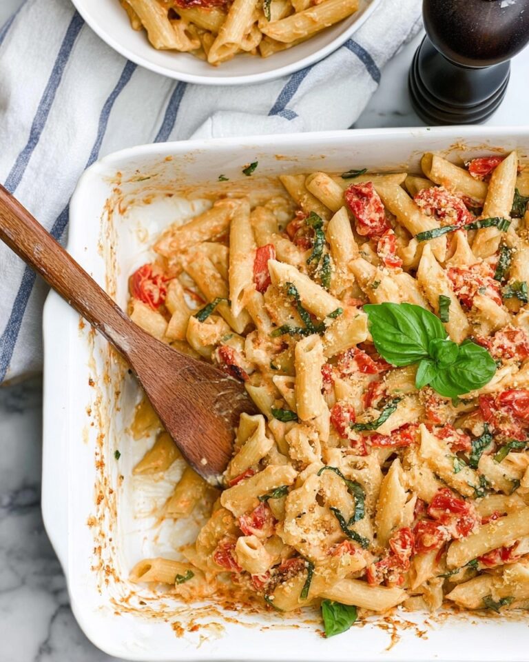 Creamy Baked Feta Pasta with Chicken and Roasted Tomatoes Recipe