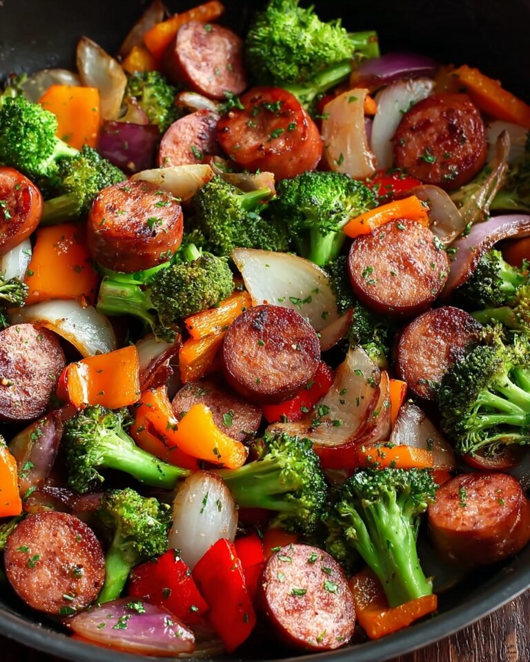 One Pan Honey Garlic Kielbasa and Veggies Recipe