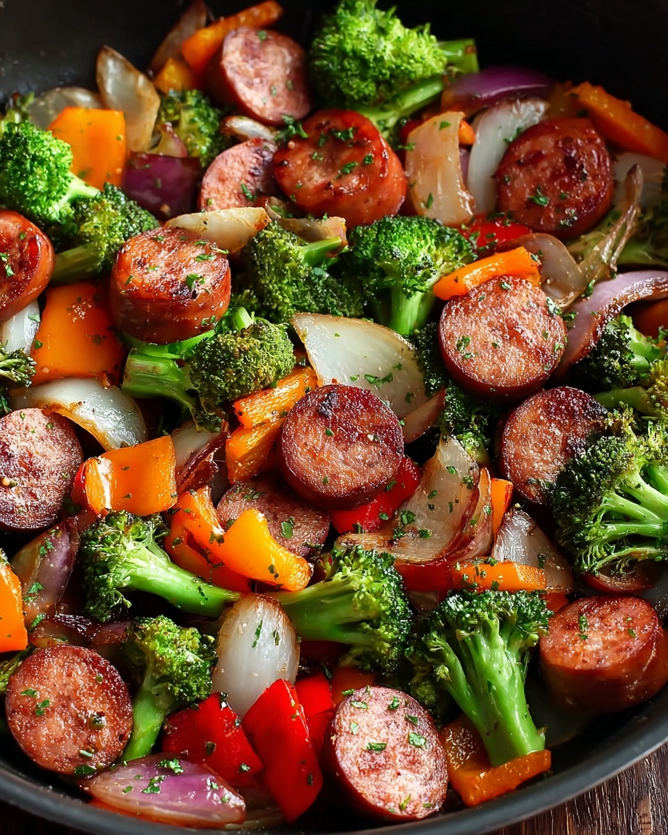 One Pan Honey Garlic Kielbasa and Veggies Recipe