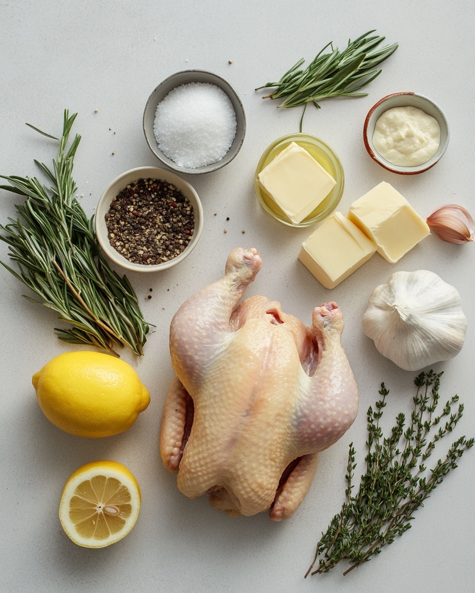 The image shows a white plate with six slices of cooked chicken arranged in a row, each slice a pale white with light brown edges and small black pepper specks. A creamy light brown sauce is being poured from a white gravy boat onto the sliced chicken, creating a smooth layer of sauce covering most of the chicken's surface. In the background, some green rosemary sprigs add color contrast, and the plate rests on a white marbled surface. Photo taken with an iphone --ar 4:5 --v 7