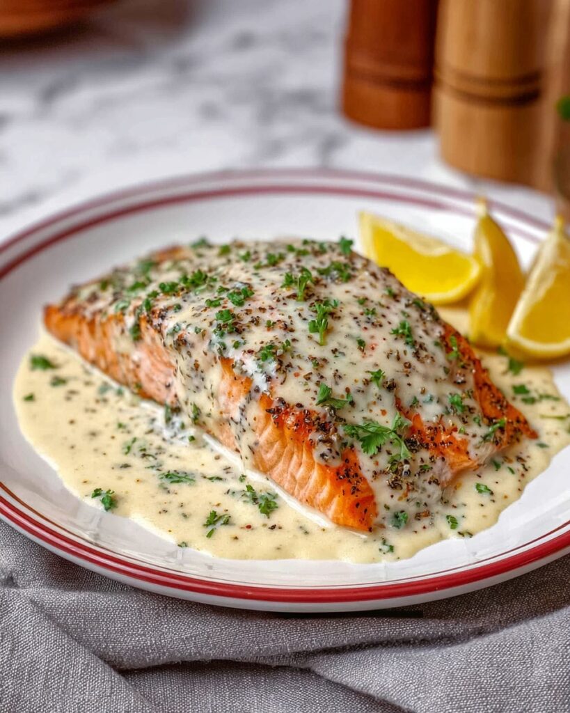 Salmon with Lemon Cream Sauce Recipe