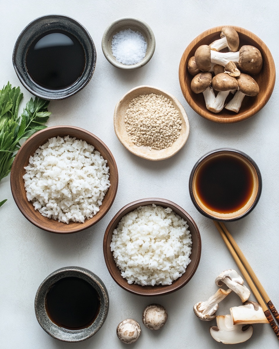 A round wooden bowl filled with cooked rice mixed evenly with different mushrooms, including light and dark brown shades, with soft and slightly shiny textures. The mushrooms are scattered throughout the rice, creating a natural layered look of small mushroom pieces and rice grains, light brown and beige in color. The bowl is placed on a white marbled surface with a glimpse of a blue patterned cloth and a wooden lid on the upper right corner. Photo taken with an iphone --ar 4:5 --v 7